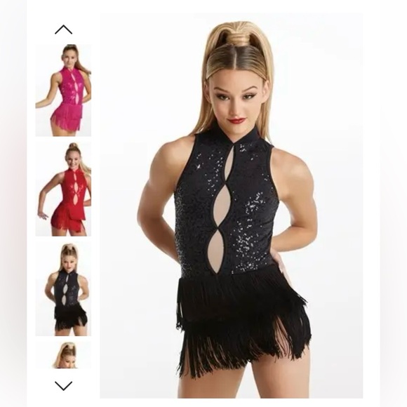 Balera Black Sequin Fringe Dance Costume - Picture 4 of 4